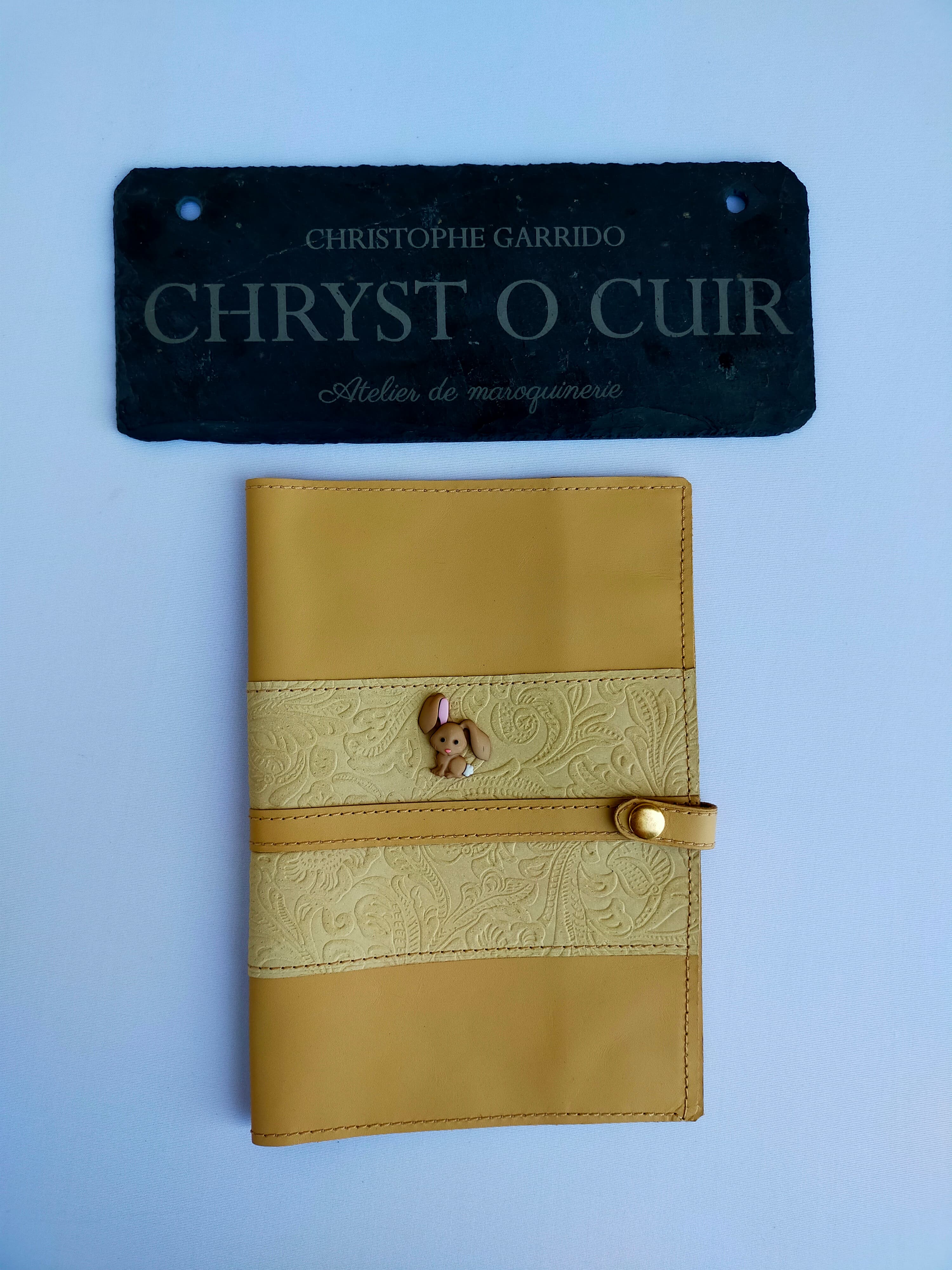 Protège-carnet de santé en cuir